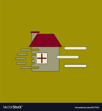 Flat icon stylish background wind destroys house vector image