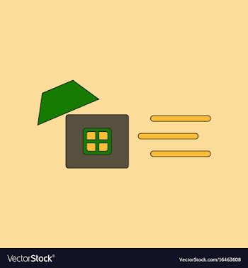 Flat icon stylish background wind destroys house vector image