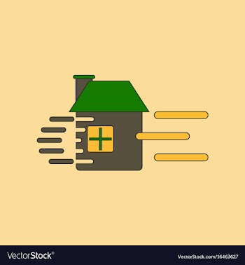 Flat icon stylish background wind destroys house vector image