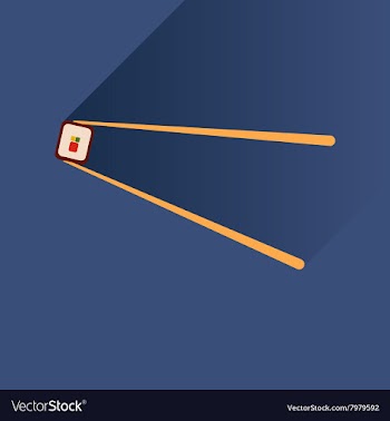 Flat icon sushi roll and chopsticks vector image