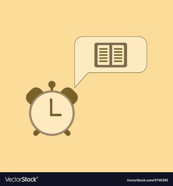 Flat icon thin lines book alarm clock vector image