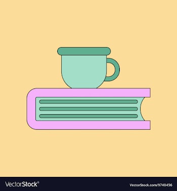 Flat icon thin lines book cup vector image