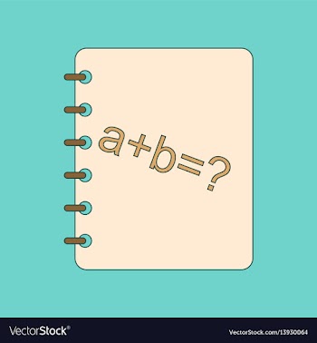 Flat icon thin lines math book vector image