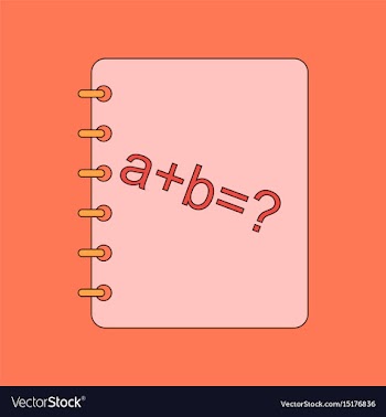 Flat icon thin lines math book vector image