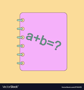 Flat icon thin lines math book vector image