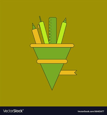 Flat icon thin lines pencil pen ruler vector image