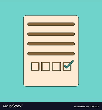 Flat icon thin lines questionnaire vector image