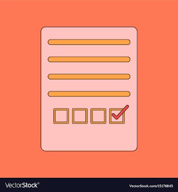 Flat icon thin lines questionnaire vector image