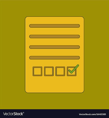 Flat icon thin lines questionnaire vector image