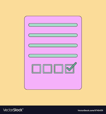 Flat icon thin lines questionnaire vector image
