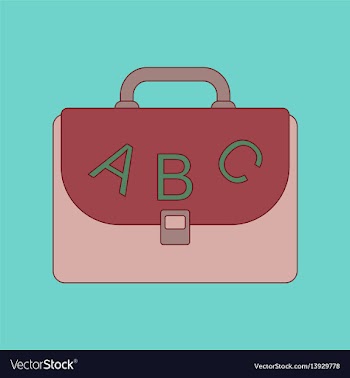 Flat icon thin lines school bag vector image