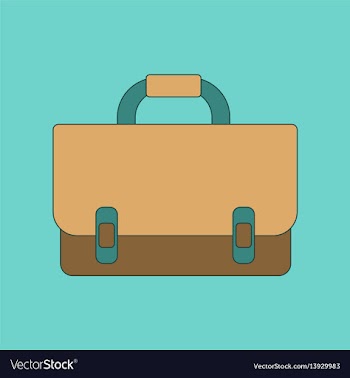 Flat icon thin lines school bag vector image