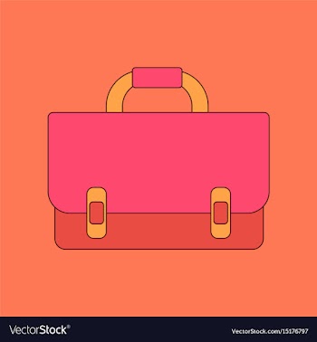Flat icon thin lines school bag vector image