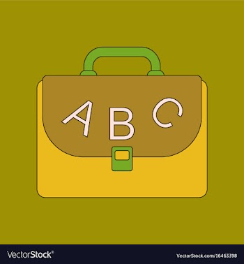 Flat icon thin lines school bag vector image