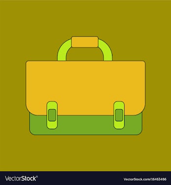 Flat icon thin lines school bag vector image