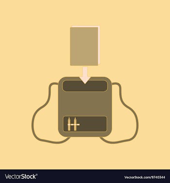 Flat icon thin lines school bag vector image
