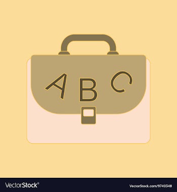 Flat icon thin lines school bag vector image