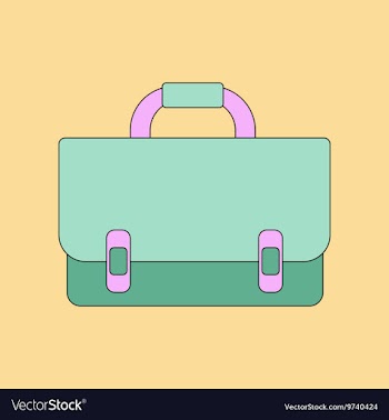 Flat icon thin lines school bag vector image