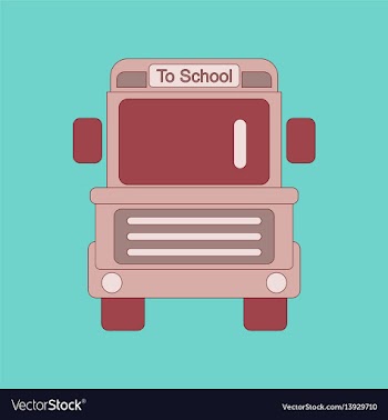 Flat icon thin lines school bus vector image