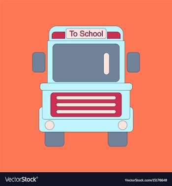 Flat icon thin lines school bus vector image