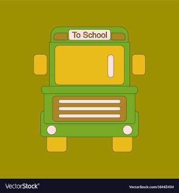 Flat icon thin lines school bus vector image