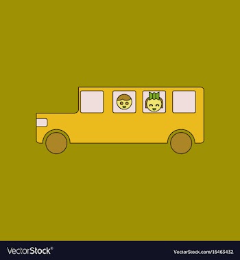 Flat icon thin lines school bus vector image