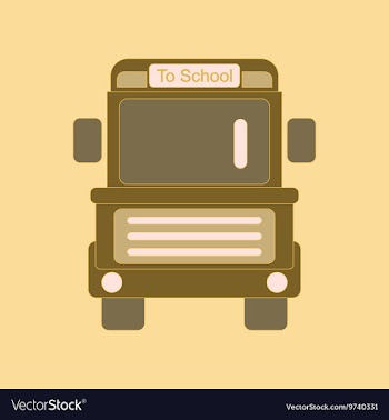Flat icon thin lines school bus vector image