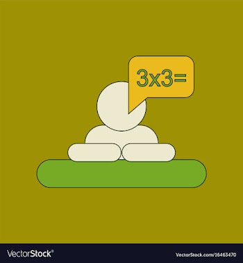 Flat icon thin lines schoolboy thinks math vector image