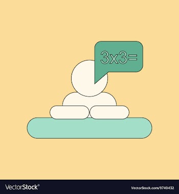Flat icon thin lines schoolboy thinks math vector image