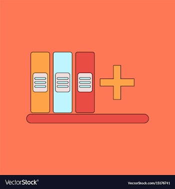 Flat icon thin lines shelf folder vector image