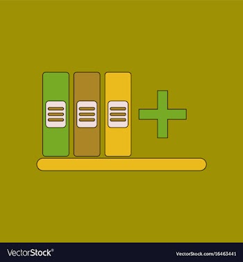 Flat icon thin lines shelf folder vector image