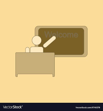 Flat icon thin lines table board teacher vector image