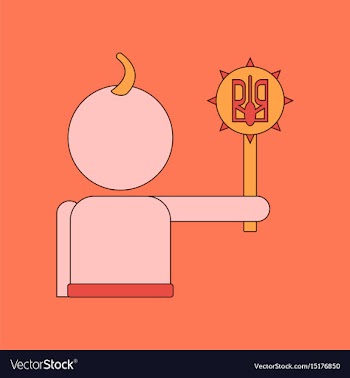 Flat icon thin lines ukrainian cossack vector image