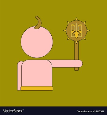 Flat icon thin lines ukrainian cossack vector image
