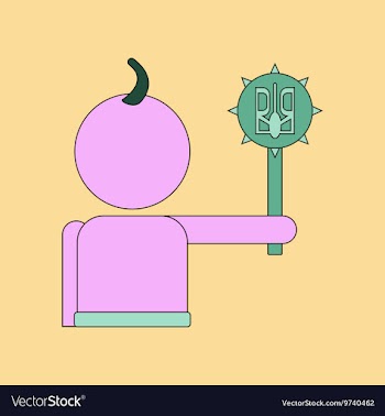 Flat icon thin lines Ukrainian Cossack vector image