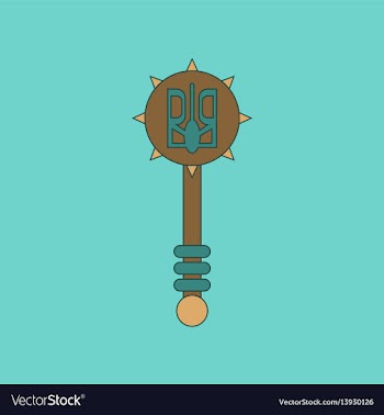 Flat icon thin lines ukrainian mace vector image