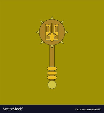 Flat icon thin lines ukrainian mace vector image