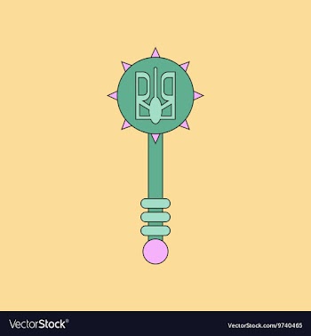 Flat icon thin lines Ukrainian mace vector image