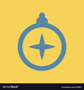 Flat icon tourist compass vector image