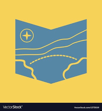 Flat icon tourist map vector image