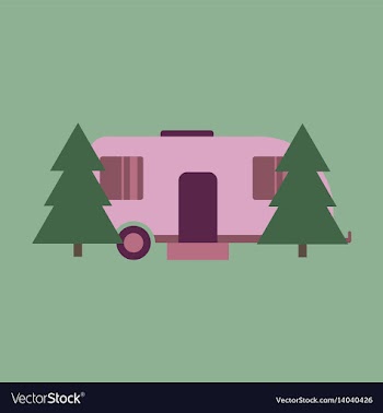 Flat icon trailer in forest vector image