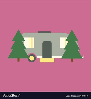 Flat icon trailer in forest vector image