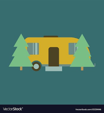 Flat icon trailer in forest vector image
