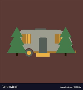 Flat icon trailer in forest vector image