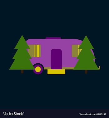 Flat icon trailer in forest vector image