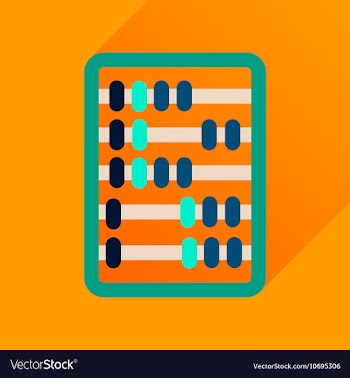 Flat icon with long shadow abacus business vector image