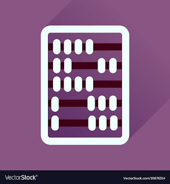 Flat icon with long shadow abacus business vector image