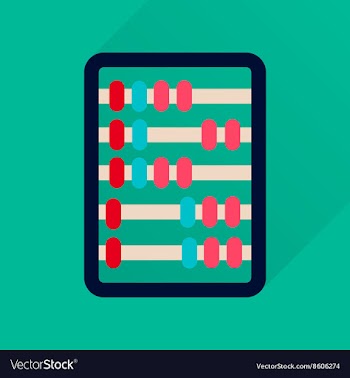 Flat icon with long shadow abacus business vector image