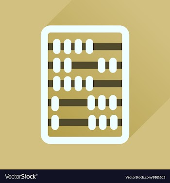 Flat icon with long shadow abacus business vector image