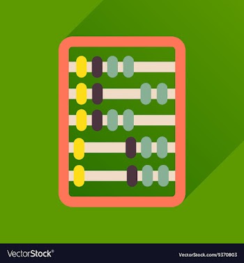 Flat icon with long shadow abacus business vector image